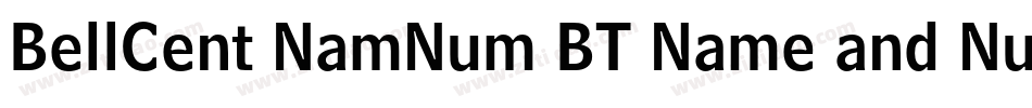 BellCent NamNum BT Name and Number字体转换